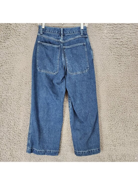 dELiAs Jeans Womens XS Blue Mid Cotton Polyester Denim Wide Leg Cropped - Picture 6 of 10